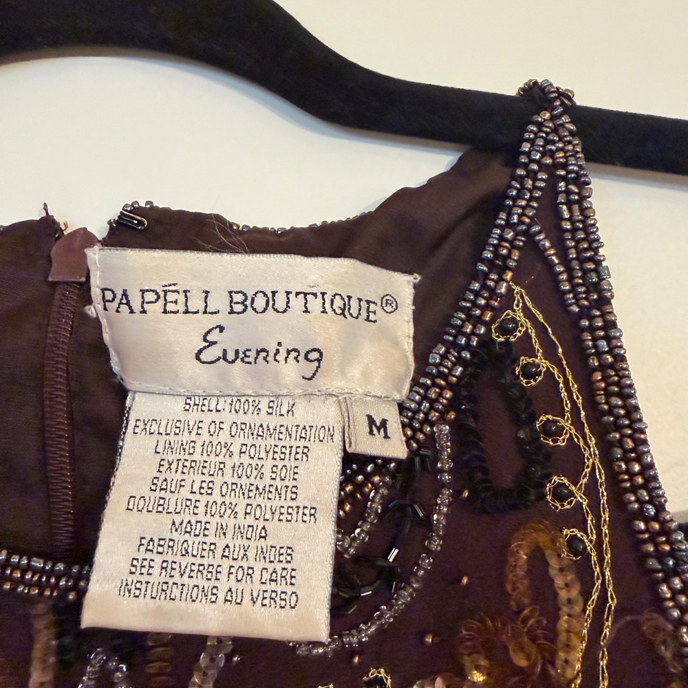 100% Silk Vintage Beaded Made in India Tank Top Size Medium - Picture 5 of 5